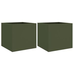 vidaXL aia taimekastid 2 tk, oliiviroheline, 32x30x29 cm, teras