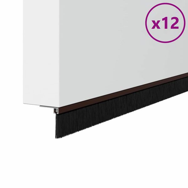 vidaXL Kruvitavad uksel&ouml;&ouml;kide tihendid 12 pcs Pruun 100 cm