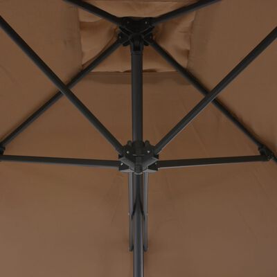 vidaXL päikesevari, teraspostiga, 250 x 250 cm, pruunikashall