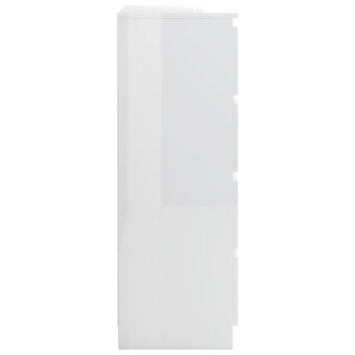 vidaXL puhvetkapp, kõrgläikega, valge, 60x35x98,5 cm tehispuit