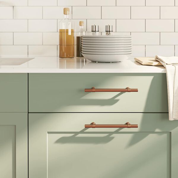 vidaXL kapi käepidemed 10 tk, pronks, 128 mm, roostevaba teras