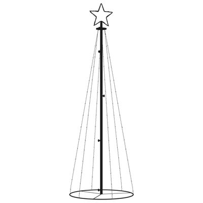 vidaXL koonusekujuline jõulupuu, soe valge, 108 LEDi, 70 x 180 cm
