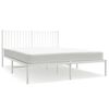 vidaXL metallist voodiraam peatsiga, valge, 160x200 cm
