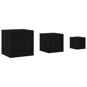 vidaXL Pesun&otilde;udepakk 3 tk Must tamm 45 x 45 x 45 cm Tehispuit