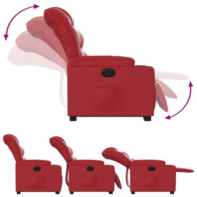 vidaXL elektriline püstitõusmist toetav tugitool, punane,kunstnahk