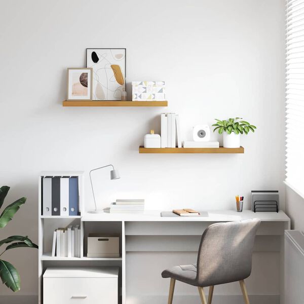 vidaXL Seinariiul ladustamisega 2 pcs Beež 80 x 23,5 x 4 cm Tehispuit