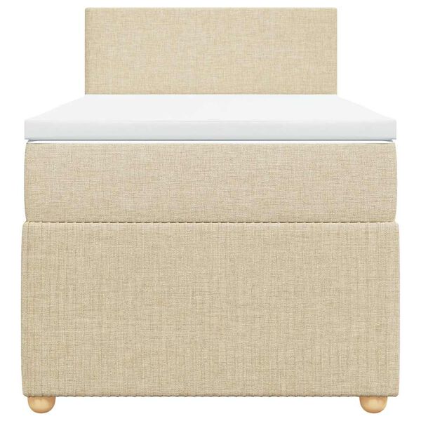 vidaXL kontinentaalvoodi madratsiga, kreemjas, 90x190 cm, kangas