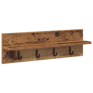 vidaXL Seinale kinnitatav riidepuu Vana puit 60 x 10,5 x 18 cm