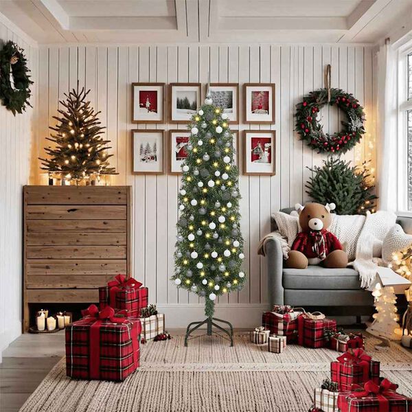 vidaXL Tehisj&otilde;ulupuu Roheline 180 cm PVC, teras ja plastik