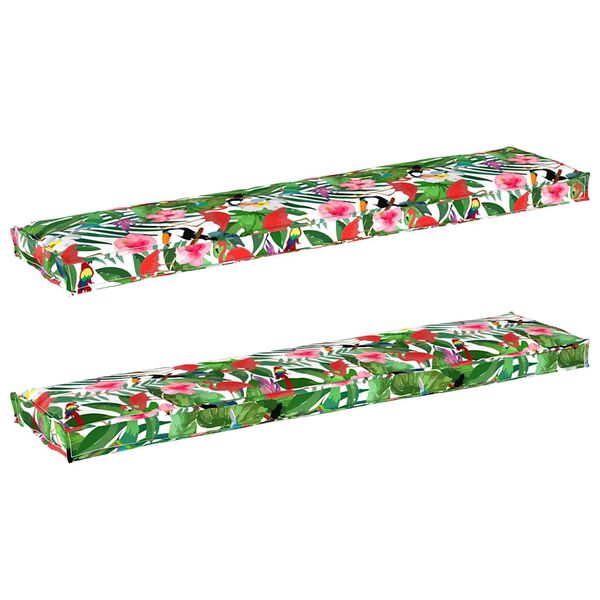 vidaXL Pallet padjakomplekt 2 pcs Tropiline džungel 180 x 40 x 8 cm