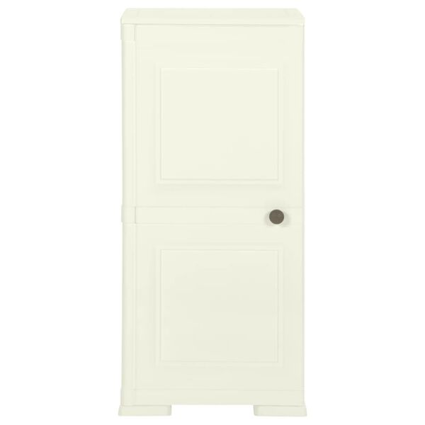 vidaXL plastkapp, 40x43x85,5 cm, puidudisain, vaniljevalge