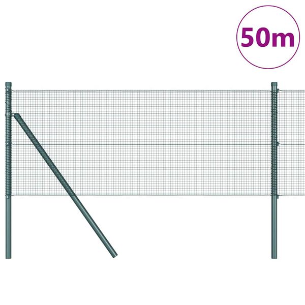 vidaXL Aiapost Roheline 50 x 0,6 m (12 x 12 mm v&otilde;rgu) Terased ja PVC