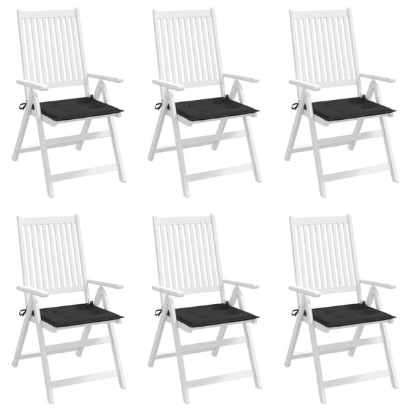 vidaXL aiatooli istmepadjad 6 tk, must, 50 x 50 x 4 cm, kangas