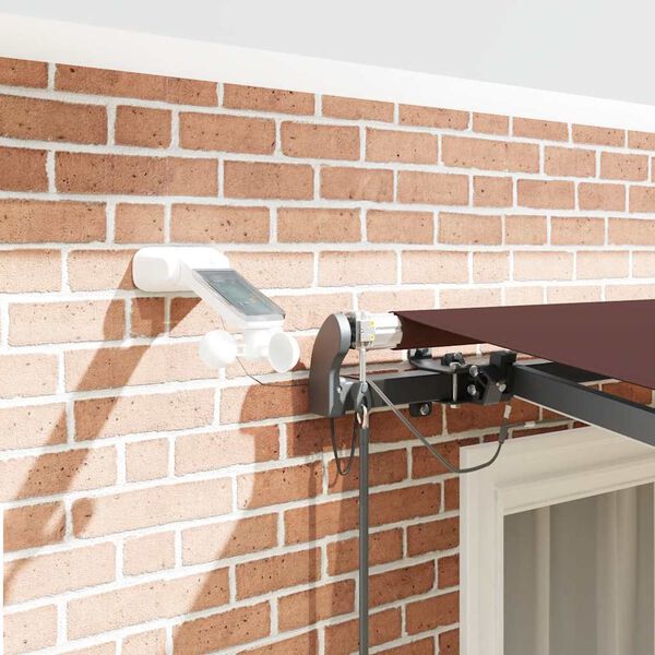 vidaXL automaatselt sisset&otilde;mmatav varikatus LEDiga, pruun, 300x250 cm