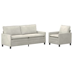vidaXL Diivanikomplekt 2 pcs Kreemjas Samet