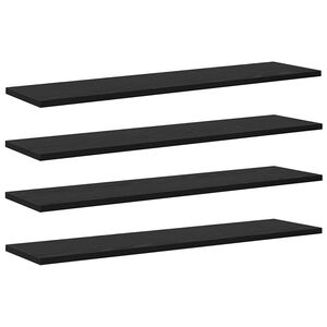 vidaXL Raamatute riiuli plaat 4 pcs Must 80 x 20 x 1,5 cm Tehispuit