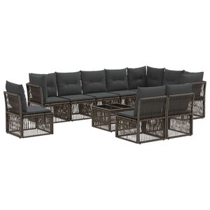 vidaXL Aia Diivanikomplekt 11 pcs Hall pol&uuml;rotang
