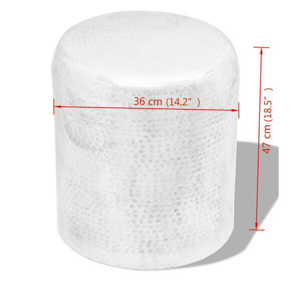 vidaXL sepistatud alumiiniumist taburet/lisalaud, hõbedane