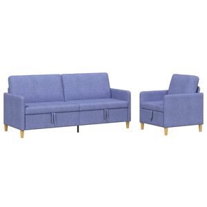 vidaXL Diivanikomplekt koos hoiustamisega 2 tk Jeans sinine Pol&uuml;ester