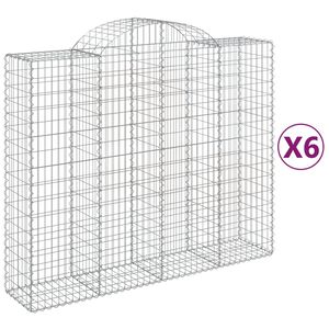 vidaXL kaarekujulised gabioonkorvid 6 tk, 200x50x160/180 cm, raud