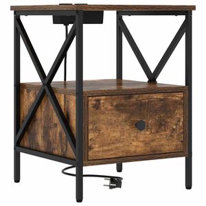 vidaXL &Ouml;&ouml;lambi kapp Suitsetatud tamm 41,5 x 40,5 x 55 cm Tehispuit