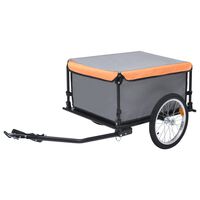 vidaXL kaubahaagis jalgrattale, hall ja oranž, 65 kg