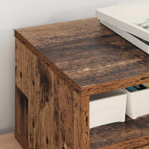 vidaXL Printeri alus sahtliga Vana puit 40 x 32 x 24 cm Tehispuit