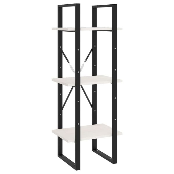 vidaXL 3-korruseline raamaturiiul, 40x30x105 cm, valge, männipuit