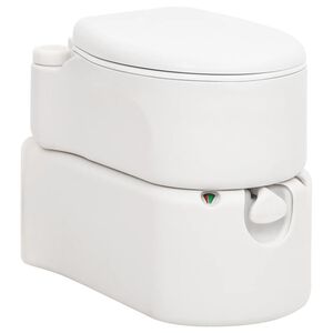 vidaXL integreeritav matkatualett, valge, 24+17 l, HDPE ja email