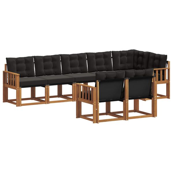 vidaXL V&auml;li diivanikomplekt padjaga 8 pcs Looduslik ja must