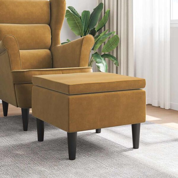 vidaXL pink puidust jalgadega, pruun, samet