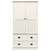 vidaXL riidekapp "VIGO", valge, 90 x 55 x 170 cm, männipuit