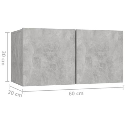 vidaXL seina telerikapid, 2 tk, betoonhall, 60 x 30 x 30 cm