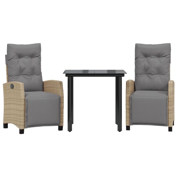 vidaXL 3-osaline aia s&ouml;&ouml;gim&ouml;&ouml;bli komplekt patjadega, beežid toonid