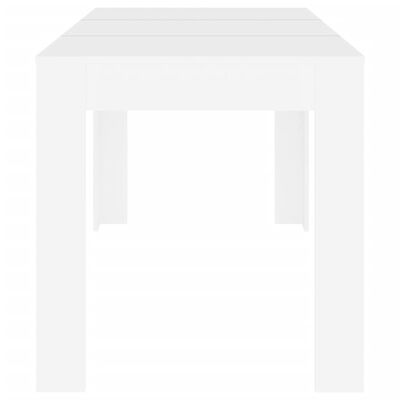 vidaXL söögilaud, valge, 140 x 74,5 x 76 cm, tehispuit