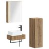 vidaXL Vannitoa m&ouml;&ouml;bleset 4 pcs Artisan tamm Tehispuit ja klaas