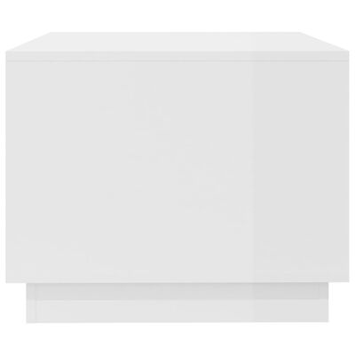 vidaXL kohvilaud, kõrgläikega valge, 102,5x55x44 cm, puitlaastplaat