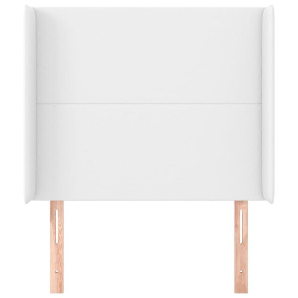 vidaXL voodipeats servadega, valge, 83x16x118/128 cm, kunstnahk