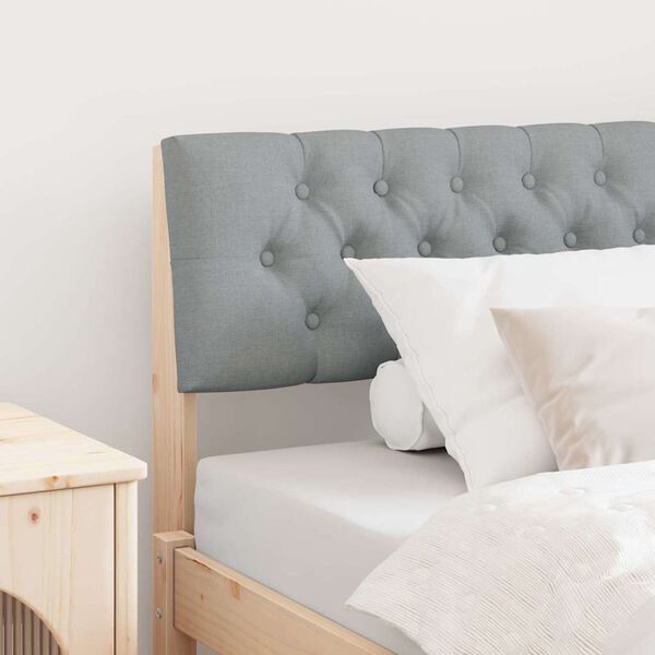 vidaXL Polsterdatud voodiots Helehall 100 cm Tahke m&auml;nd