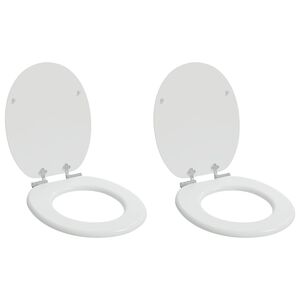 vidaXL Pehme sulgumise tualettruumi istmed 2 tk Valge 44 x 38 cm
