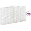 vidaXL kaarekujulised gabioonkorvid 15 tk, 400x50x220/240 cm, raud