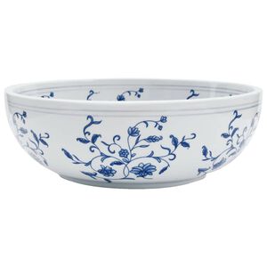 vidaXL valamu t&ouml;&ouml;pinnale, valge ja sinine, &uuml;mar, &Phi;41x14, keraamiline