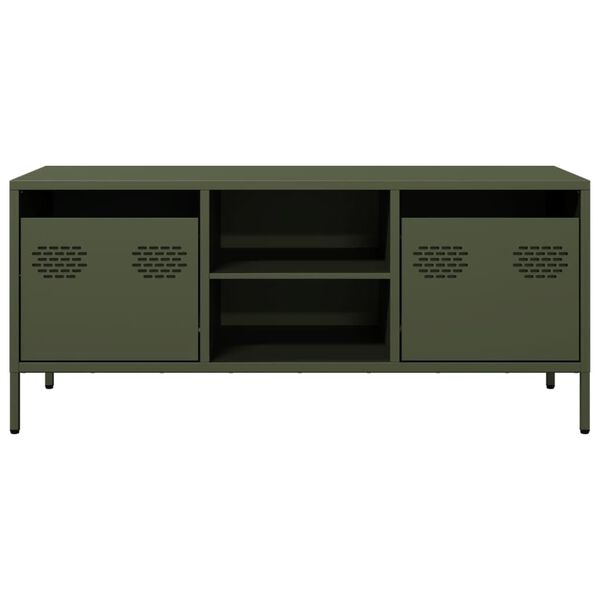 vidaXL telerikapp, oliiviroheline 101,5x39x43,5 cm k&uuml;lmvaltsitud teras