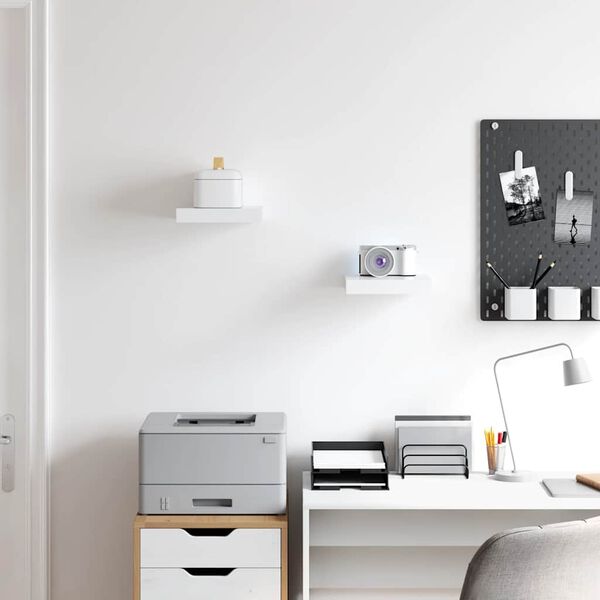 vidaXL seinariiulid, 2 tk, valge, 23 x 23,5 x 3,8 cm MDF