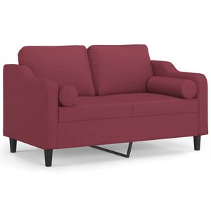 vidaXL 2-kohaline diivan patjadega, veinipunane, 120 cm, kangas