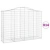 vidaXL kaarekujulised gabioonkorvid 14 tk, 200x50x140/160 cm, raud