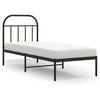 vidaXL metallist voodiraam peatsiga, must, 75x190 cm