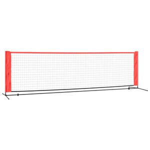 vidaXL tennisev&otilde;rk, must ja punane, 300x100x87 cm, pol&uuml;ester