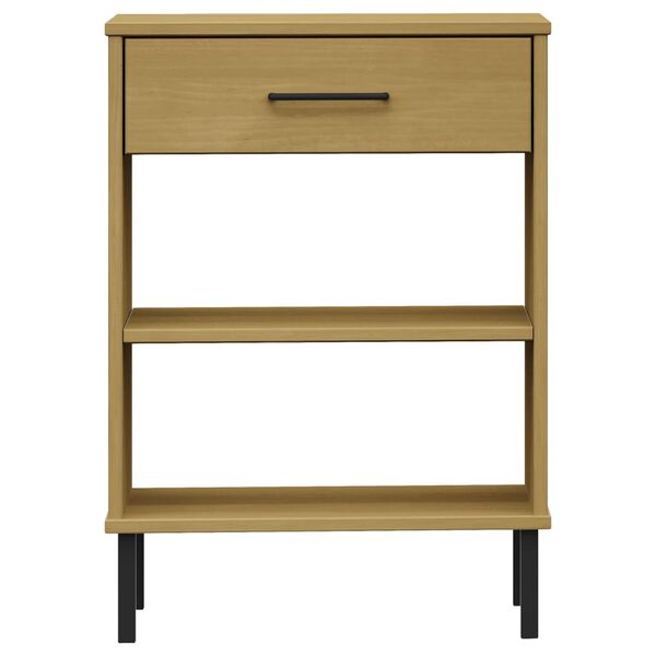 vidaXL konsoolkapp, metalljalgadega, pruun, männipuit, "OSLO"