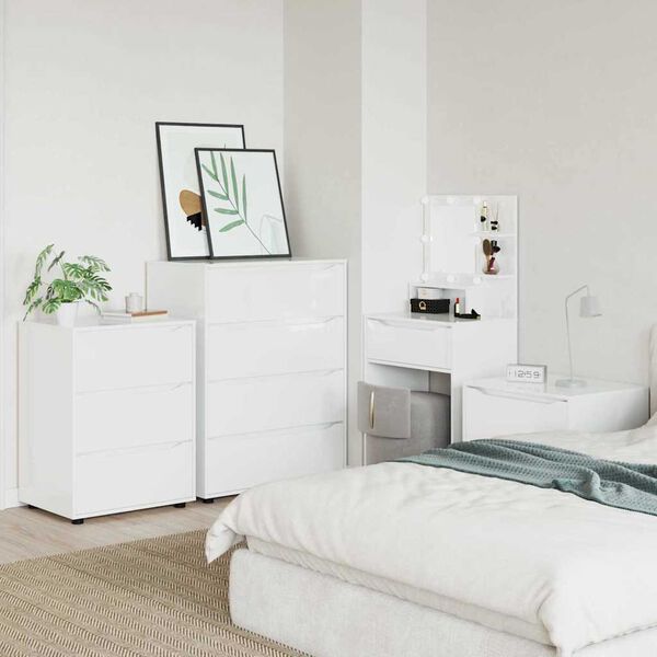 vidaXL Ladustamiskapid 2 pcs Kergelt l&auml;ikiv valge 80 x 48 x 105 cm